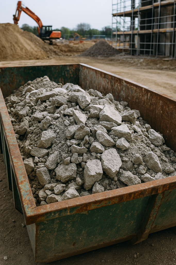 Zbliżenie na beton w kontenerze