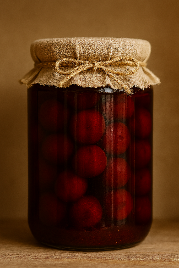 Kompot wiśniowy w słoiku