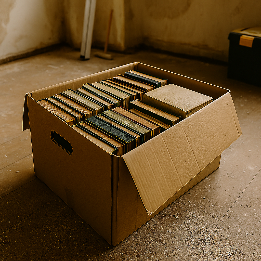 Książki spakowane w karton