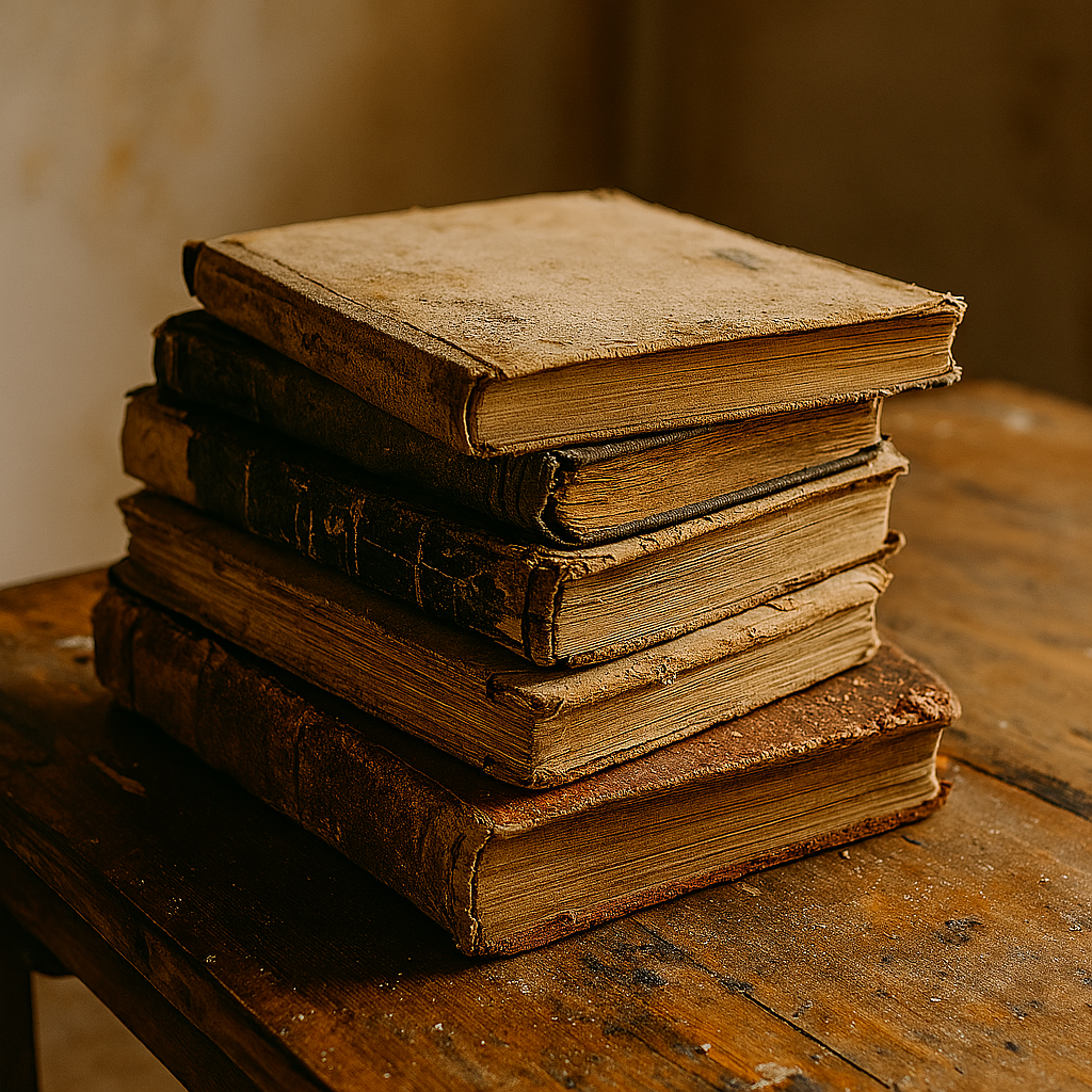 Stos starych książek