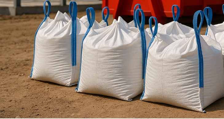 Trzy worki big bag koło siebie