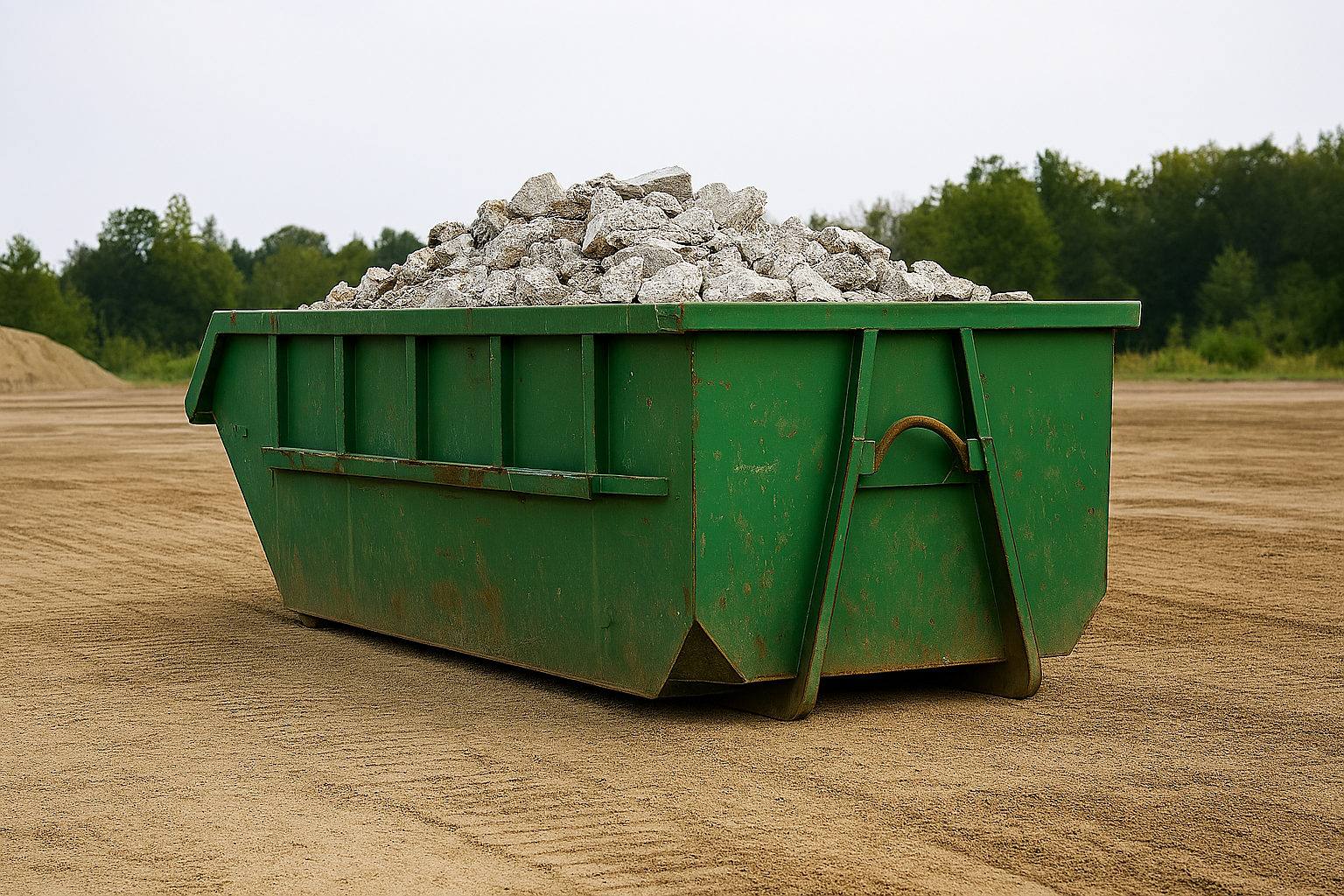 Kontener na wyrównanym terenie